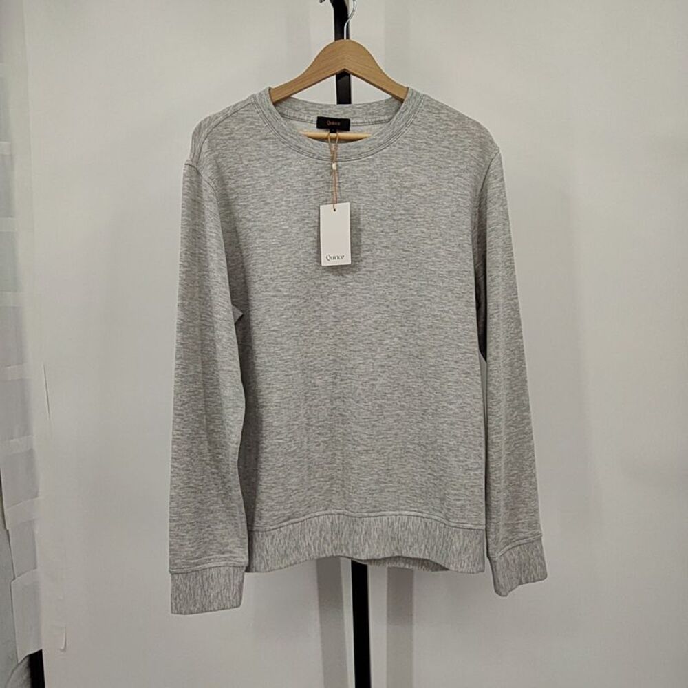 Quince Men Supersoft Fleece Crew Heather Grey L